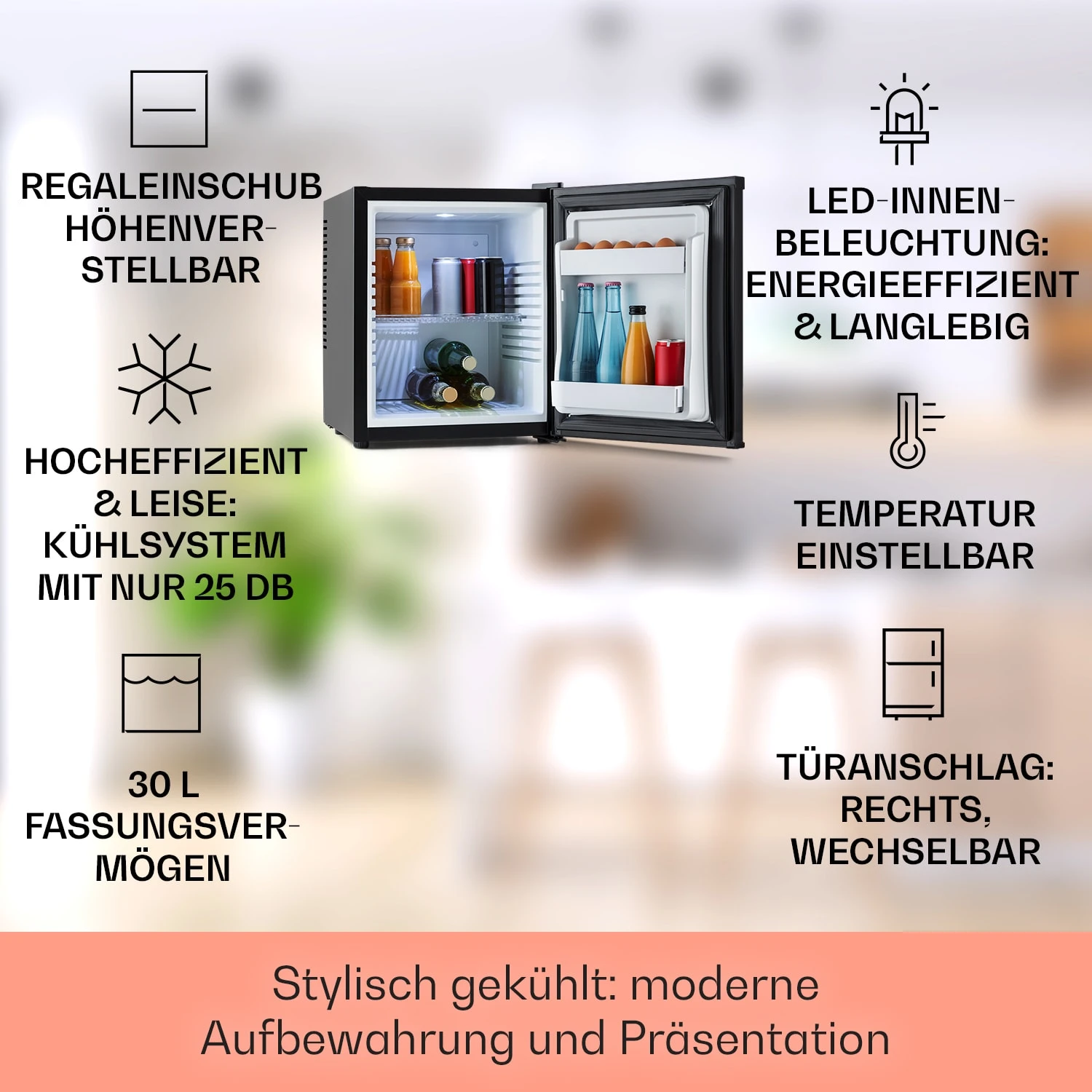 Happy Hour Minibar 5-15°C EEK G 25dB LED-Licht 4 Happy Hour Minibar 5-15°C EEK G 25dB LED-Licht - Image 2