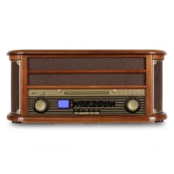Belle Epoque 1908 Retro-Microanlage USB CD MP3 Vinyl Holzgehäuse -Haushaltsgeräte Förderung 10008633 yy 0002 front auna belle epoque 1908 nostalgia radio