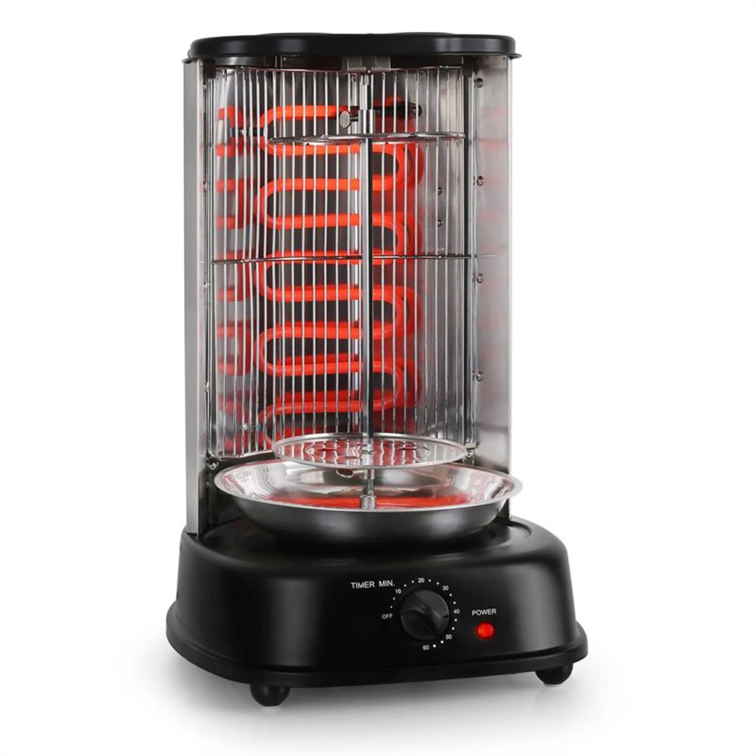 Kebap Master Vertikalgrill 1800W Schwarz Inkl. Spieß Set