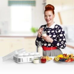 Gaia Joghurtmaker 12 Gläser A 150 Ml Timer Edelstahl -Haushaltsgeräte Förderung 10011602 yy 0002 titel enie Klarstein Gaia Joghurtmaker weiss