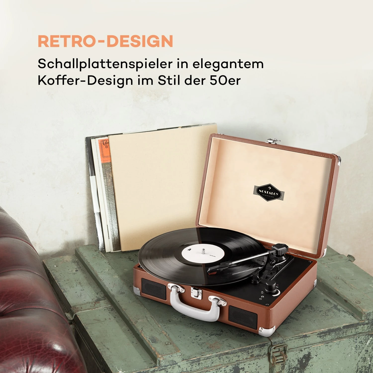 Peggy Sue Retro-Plattenspieler LP USB Braun 4 Peggy Sue Retro-Plattenspieler LP USB Braun - Image 2