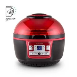 VitAir Turbo Heißluftfritteuse Rot-schwarz 1400W Grillen Backen 9l -Haushaltsgeräte Förderung 10028289 yy 0004 logo Klarstein VitAir Heissluftfritteuse V2 rot schwarz