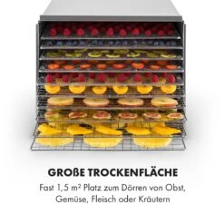 Fruit Jerky Steel 10 Dörrautomat 10 Etagen 1000 W Fläche: 1,5 M² Timer -Haushaltsgeräte Förderung 10028437 de 0006 logo