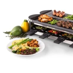 Tenderloin 50/50 Raclette-Grill 1200W 8 Personen Naturstein & Grill -Haushaltsgeräte Förderung 10028578 yy 0006 logo 06 Klarstein Tenderloin Raclette Grill