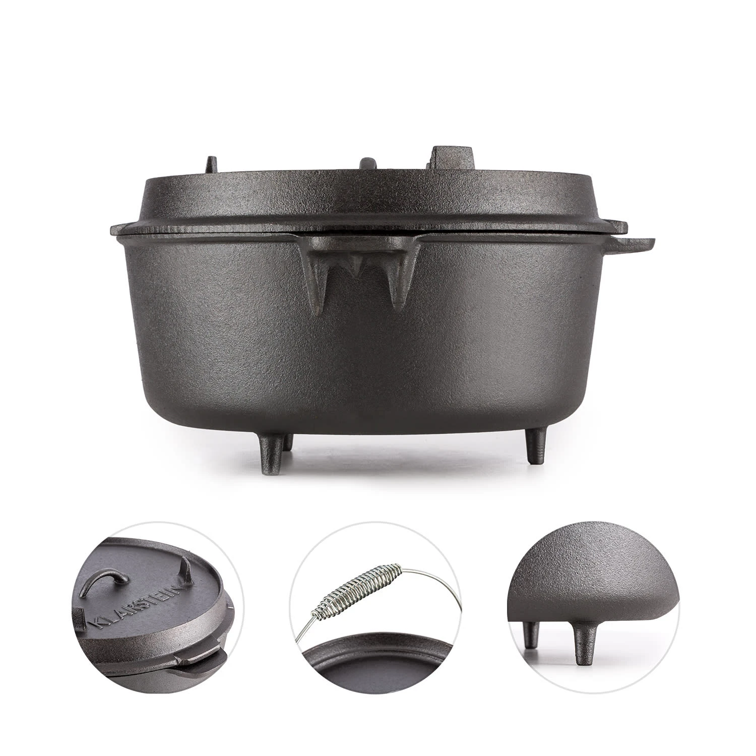 Hotrod 145 Dutch Oven BBQ-Topf 12 Qt / 11,4 Liter Gusseisen Schwarz 6 Hotrod 145 Dutch Oven BBQ-Topf 12 Qt / 11,4 Liter Gusseisen Schwarz - Image 4
