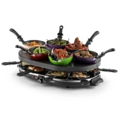 Woklette Tischgrill Raclette Wokset 1200 W 8 Personen Antihaft -Haushaltsgeräte Förderung 10030539 yy 0005 front oneConcept Woklette Tischgrill Raclette Wok 1200W