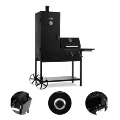 Fleischbrocken Holzkohlegrill Smoker Räucherofen BBQ-Grill Schwarz -Haushaltsgeräte Förderung 10030554 yy 0005 detail Professional charcoal grill and smoker