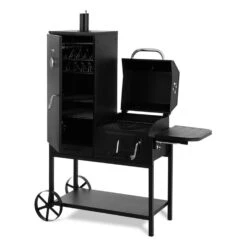 Fleischbrocken Holzkohlegrill Smoker Räucherofen BBQ-Grill Schwarz -Haushaltsgeräte Förderung 10030554 yy 0007 front Professional charcoal grill and smoker