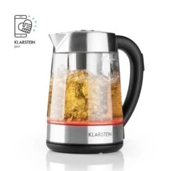 Ostfriese Wasserkocher 2-in-1 Teekocher 1,7L 2200W LED Edelstahl Glas -Haushaltsgeräte Förderung 10031479 yy 0005 logo Klarstein Ostfriese Wasserkocher Edelstahl Glas