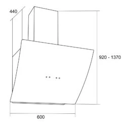 Annabelle 60 Dunstabzugshaube Glas 595 M³/h Touch-Armatur Schwarz -Haushaltsgeräte Förderung 10031905 yy 0008 dimensions