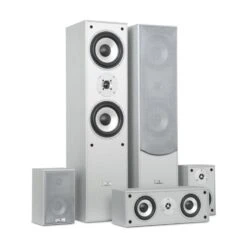 Surround Lautsprecher Boxen Set Heimkino 335W RMS Silber