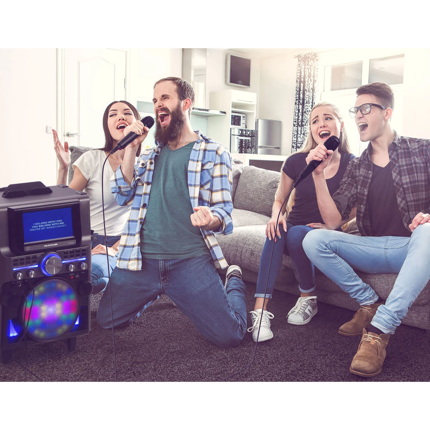 DisGo Box 360 Party BT System 2 Mikrofone HDMI BT LED USB Rollen – Bild 2