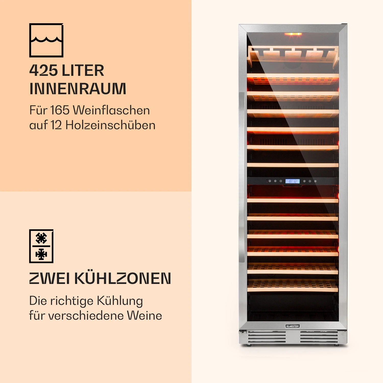 Vinovilla Grande 165 Built-in Duo Weinkühlschrank 425l 165Fl. Glastür 5 Vinovilla Grande 165 Built-in Duo Weinkühlschrank 425l 165Fl. Glastür - Image 3
