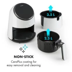 AirVital Heißluftfritteuse 1300W 2,5l CeraPlus-Antihaft Touch Weiß -Haushaltsgeräte Förderung 10032331 yy 0006 logo Klarstein AirVital Heissluftfritteuse 1300W weiss