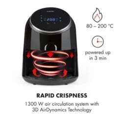 AirVital Heißluftfritteuse 1300W 2,5l CeraPlus-Antihaft Touch Schwarz -Haushaltsgeräte Förderung 10032332 yy 0004 logo Klarstein AirVital Heissluftfritteuse 1300W schwarz reedit