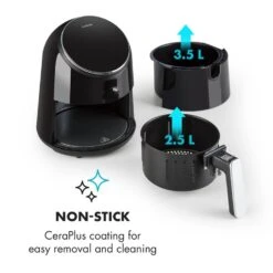 AirVital Heißluftfritteuse 1300W 2,5l CeraPlus-Antihaft Touch Schwarz -Haushaltsgeräte Förderung 10032332 yy 0006 logo Klarstein AirVital Heissluftfritteuse 1300W schwarz