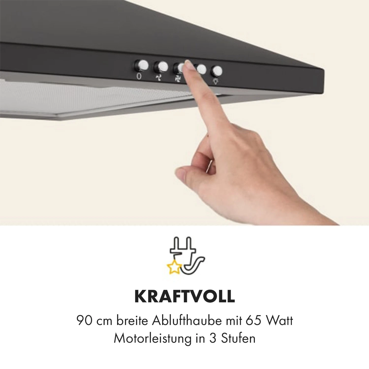 Zugspitze 90 Dunstabzugshaube Wandanbau 65W 330m³/h LED 8 Zugspitze 90 Dunstabzugshaube Wandanbau 65W 330m³/h LED - Image 6