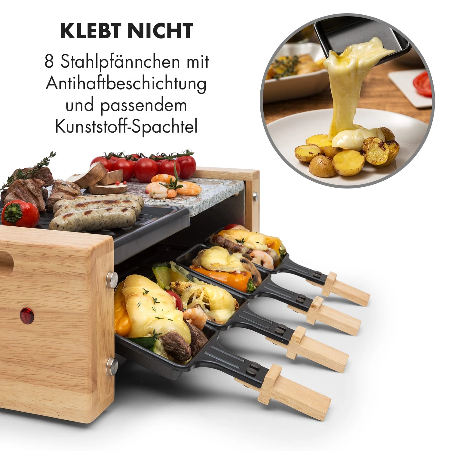 Chateaubriand Nuovo Raclette 1200W Aluminium / Stein 8 Personen Holz 6 Chateaubriand Nuovo Raclette 1200W Aluminium / Stein 8 Personen Holz - Image 4