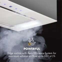 Hektor Dunstabzugshaube Einbau 52cm Abluft: 530 M³/h LED Touch Glas -Haushaltsgeräte Förderung 10032862 uk 0003 logo Klarstein Hektor Dunstabzugshaube Einbau weiss
