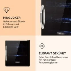 Beersafe L Onyx Kühlschrank 47 Liter 2 Böden Panoramaglastür. -Haushaltsgeräte Förderung 10032870 de 0003 logo
