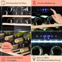 Barossa 40 Duo Weinkühlschrank 2 Zonen 41 Flaschen Glastür Touch LED -Haushaltsgeräte Förderung 10032924 de 0005 usp