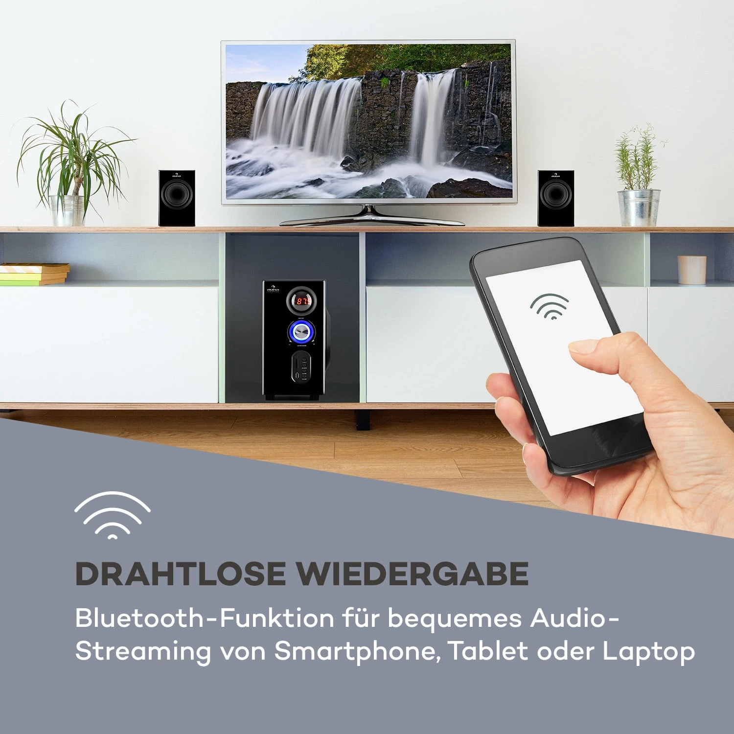 Concept 520 5.1 Lautsprechersystem 75W RMS OneSide Subwoofer BT USB SD 4 Concept 520 5.1 Lautsprechersystem 75W RMS OneSide Subwoofer BT USB SD - Image 2