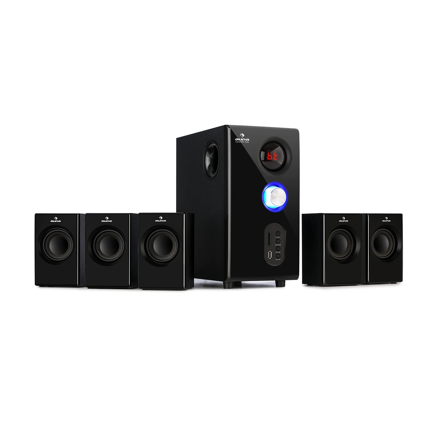 Concept 520 5.1 Lautsprechersystem 75W RMS OneSide Subwoofer BT USB SD 3 Concept 520 5.1 Lautsprechersystem 75W RMS OneSide Subwoofer BT USB SD