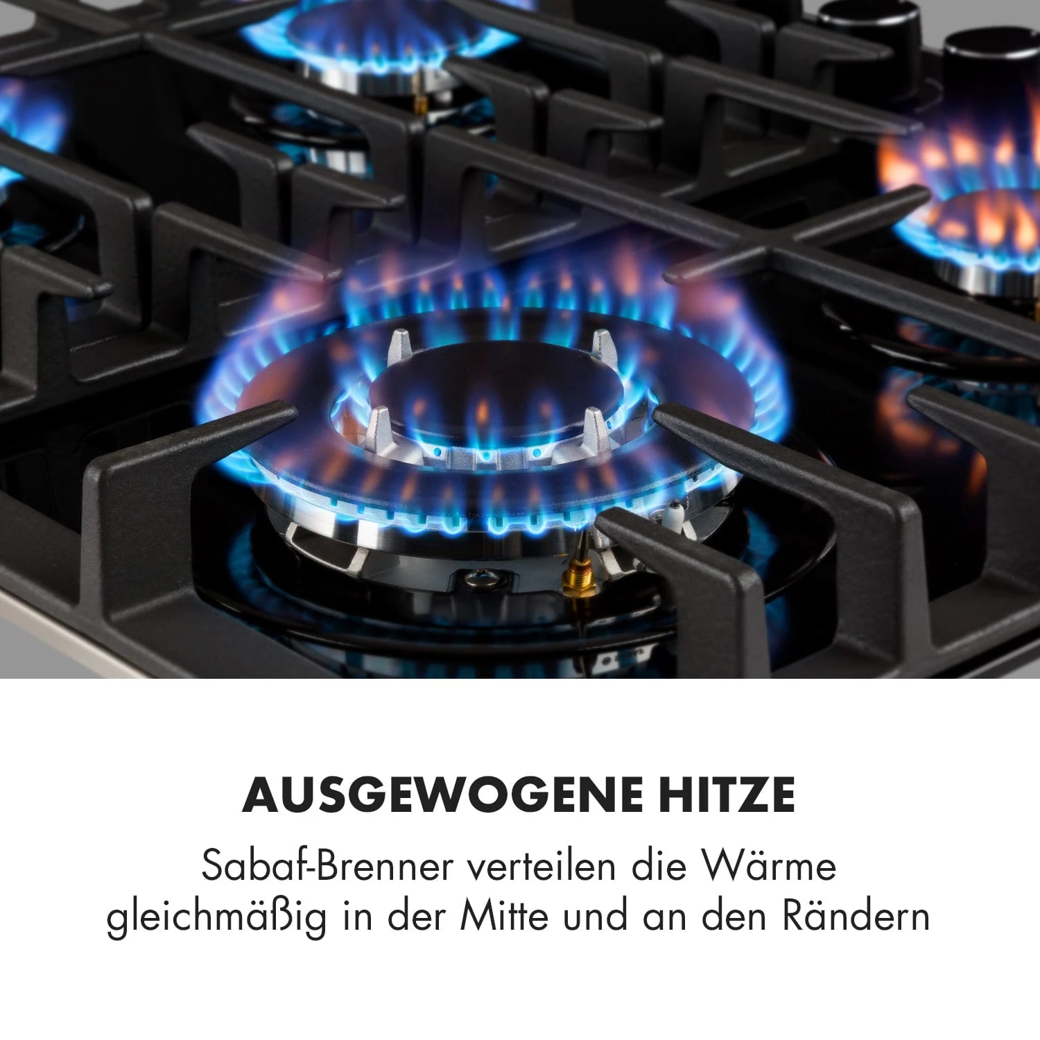 Ignito 4 Zonen Gaskochfeld 4-flammig Sabaf-Brenner Glaskeramik Schwarz 5 Ignito 4 Zonen Gaskochfeld 4-flammig Sabaf-Brenner Glaskeramik Schwarz - Image 3