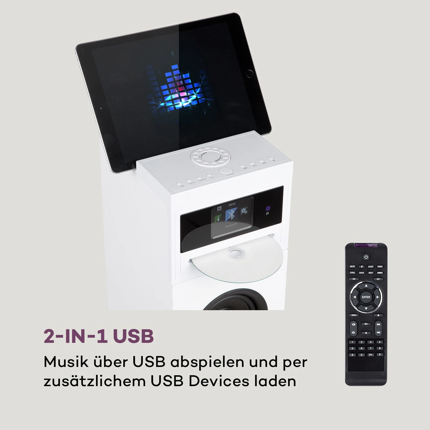 Karaboom 100 Wifi Turmlautsprecher Internetradio DAB+ BT 120W Weiß 8 Karaboom 100 Wifi Turmlautsprecher Internetradio DAB+ BT 120W Weiß - Image 6