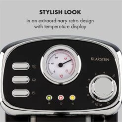 Espressionata Gusto Espressomaschine 1100W 15 Bar Druck Schwarz -Haushaltsgeräte Förderung 10033209 yy 0003 logo Klarstein Espressionata Gusto Espressomaschine