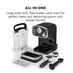 Espressionata Gusto Espressomaschine 1100W 15 Bar Druck Schwarz -Haushaltsgeräte Förderung 10033209 yy 0008 logo Klarstein Espressionata Gusto Espressomaschine reedit