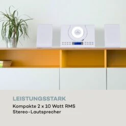 Wallie Microsystem CD-Player Bluetooth USB-Port Fernbedienung Weiß -Haushaltsgeräte Förderung 10033228 de 0006 logo