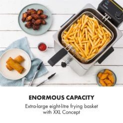 Family Fry Fritteuse 3000W Oil Drain Technology Edelstahl Silber -Haushaltsgeräte Förderung 10033342 yy 0003 logo Klarstein Family Fry Fritteuse 3000W silber