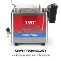 Family Fry Fritteuse 3000W Oil Drain Technology Edelstahl Silber -Haushaltsgeräte Förderung 10033342 yy 0006 logo Klarstein Family Fry Fritteuse 3000W silber