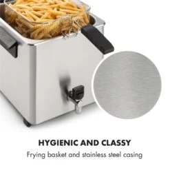 Family Fry Fritteuse 3000W Oil Drain Technology Edelstahl Silber -Haushaltsgeräte Förderung 10033342 yy 0008 logo Klarstein Family Fry Fritteuse 3000W silber