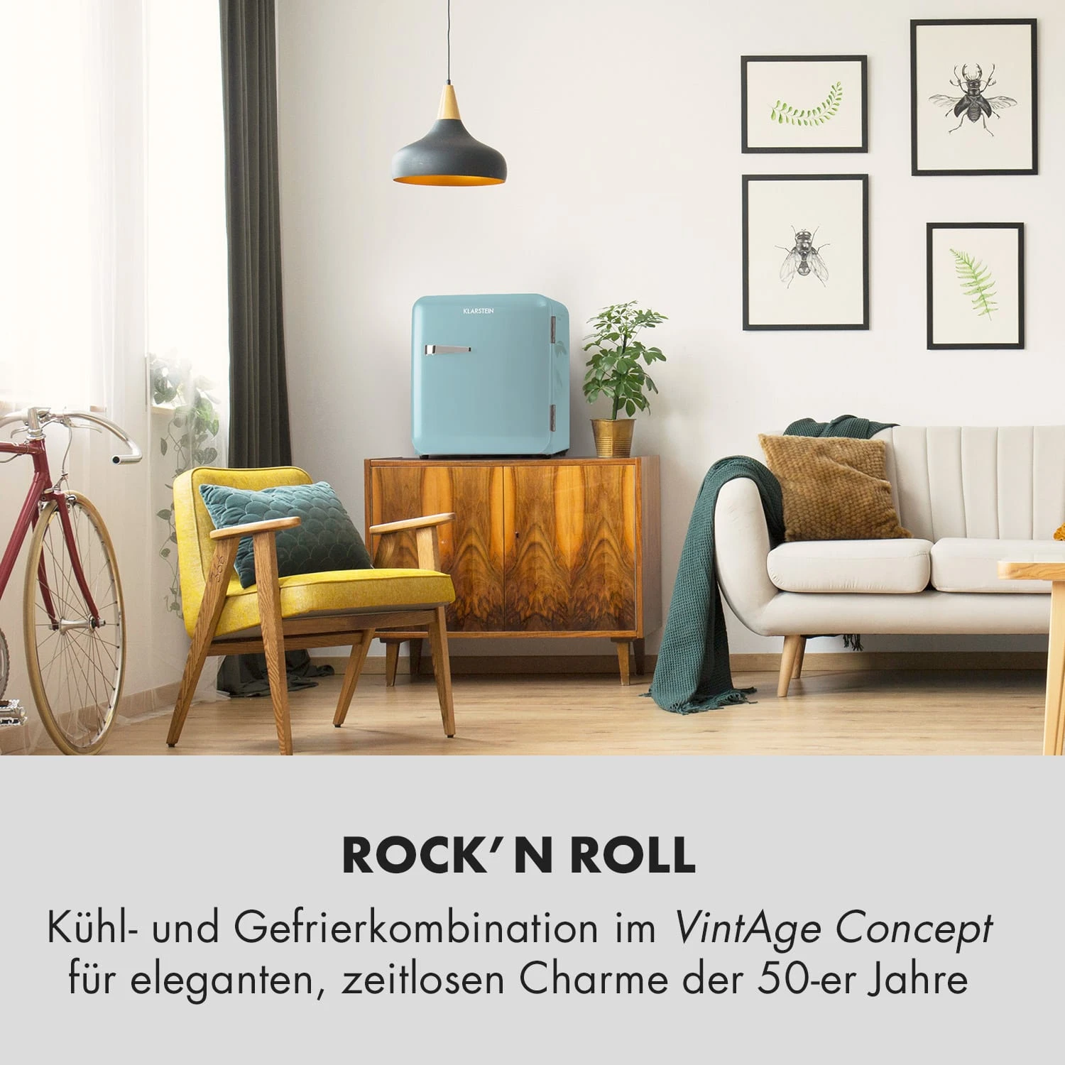 Audrey Mini Retro-Kühlschrank 48l 2 Ebenen 4 Audrey Mini Retro-Kühlschrank 48l 2 Ebenen - Image 2