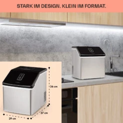 Clearcube Eiswürfelmaschine Klareis 13kg/24h Edelstahl Schwarz -Haushaltsgeräte Förderung 10033350 de 0006 usp