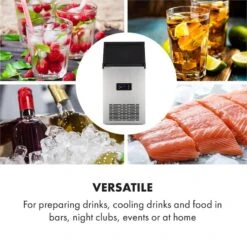 Glacial XL Profi-Eiswürfelmaschine 38kg/d 15l LED Edelstahl Schwarz -Haushaltsgeräte Förderung 10033442 yy 0007 logo Klarstein Glacial XL Profi Eiswuerfelmaschine 15 L