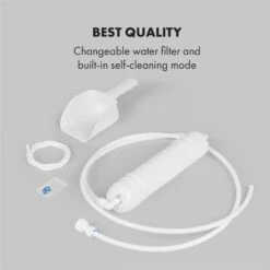 Glacial XL Profi-Eiswürfelmaschine 38kg/d 15l LED Edelstahl Schwarz -Haushaltsgeräte Förderung 10033442 yy 0008 logo Klarstein Glacial XL Profi Eiswuerfelmaschine 15 L