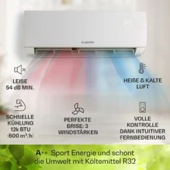 Windwaker Split-Klimaanlage 12.000 BTU/3,6 KW Luftdurchsatz 600m³/h -Haushaltsgeräte Förderung 10033483 de 0002 usp