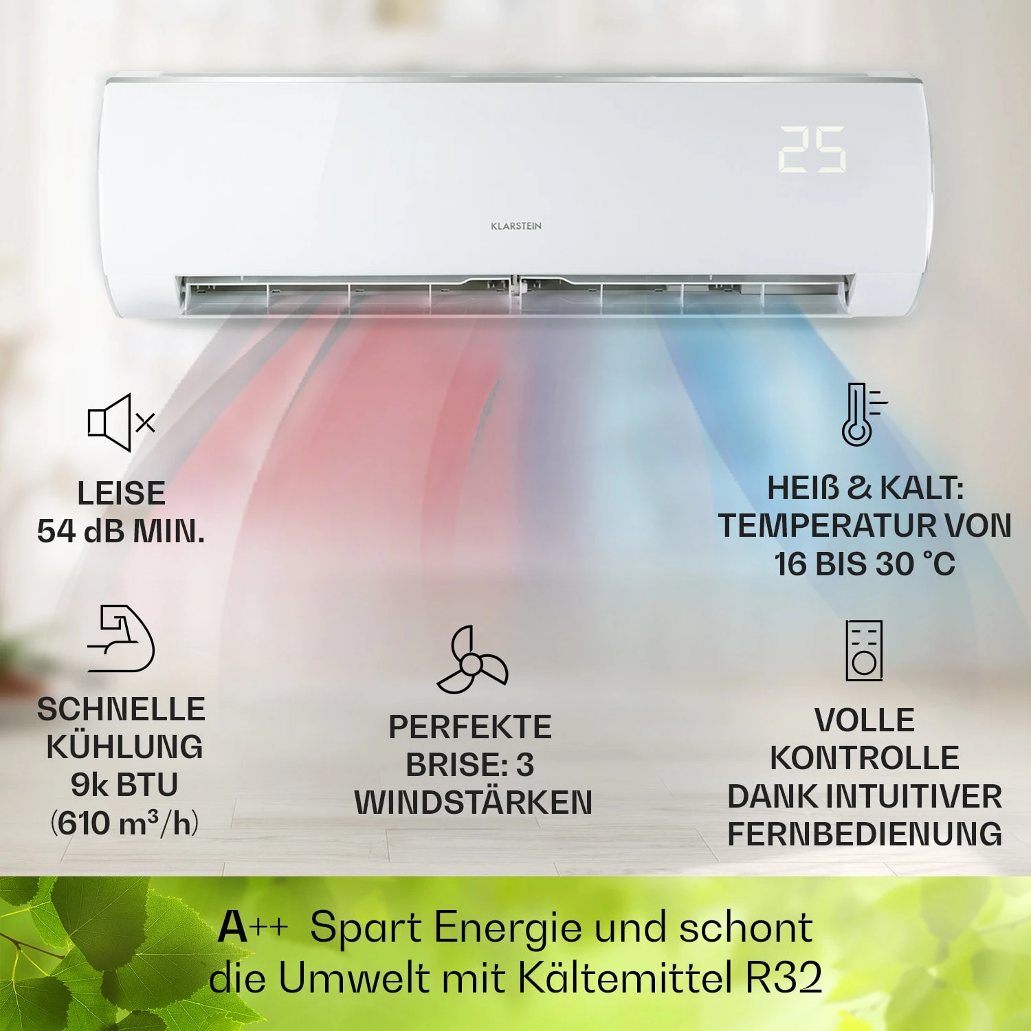 Windwaker Eco Split-Klimaanlage 9.000 BTU/2,7 KW Luftdurchsatz 610 M³/h Max. A++ 4 Windwaker Eco Split-Klimaanlage 9.000 BTU/2,7 KW Luftdurchsatz 610 M³/h Max. A++ - Image 2