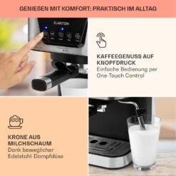 Arabica Espressomaschine 1050W 15 Bar 1,5l Touch-Bedienfeld Edelstahl 12 Arabica Espressomaschine 1050W 15 Bar 1,5l Touch-Bedienfeld Edelstahl -Haushaltsgeräte Förderung 10033729 de 0003 usp