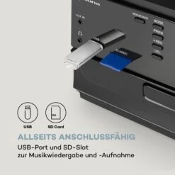 Oakland DAB Retro-Stereoanlage DAB+/FM BT-Funktion Vinyl CD Kassette -Haushaltsgeräte Förderung 10033747 de 0004 logo