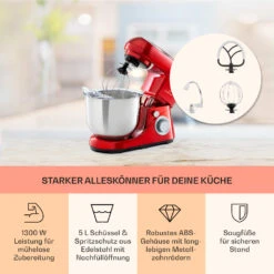 Bella Pico 2G Küchenmaschine 1300W 1,7PS 6 Stufen 5 Liter -Haushaltsgeräte Förderung 10033801 de 0003 usp