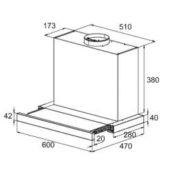 Mariana 60 Flachschirmhaube 500 M³/h Abluft LED Weiß -Haushaltsgeräte Förderung 10034115 yy 0009 dimensions