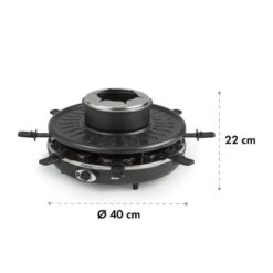 Fonduelette Raclette Und Fondue 1350W 1 Liter 38 Cm Ø Für 8 Personen -Haushaltsgeräte Förderung 10034138 yy 0007 logo Klarstein Fonduelette Raclette und Fondue 1350W