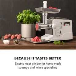 Kraftprotz Elektrischer Fleischwolf 700 W Kupfermotor Edelstahl -Haushaltsgeräte Förderung 10034215 yy 0002 logo Klarstein Kraftprotz elektrischer Fleischwolf weiss