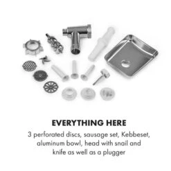 Kraftprotz Elektrischer Fleischwolf 700 W Kupfermotor Edelstahl -Haushaltsgeräte Förderung 10034215 yy 0006 logo Klarstein Kraftprotz elektrischer Fleischwolf weiss