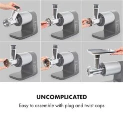 Mett Max Elektrischer Fleischwolf 600W Kupfermotor Aluminium -Haushaltsgeräte Förderung 10034244 yy 0003 logo Klarstein Mett Max elektrischer Fleischwolf grau