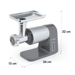 Mett Max Elektrischer Fleischwolf 600W Kupfermotor Aluminium -Haushaltsgeräte Förderung 10034244 yy 0008 logo Klarstein Mett Max elektrischer Fleischwolf grau